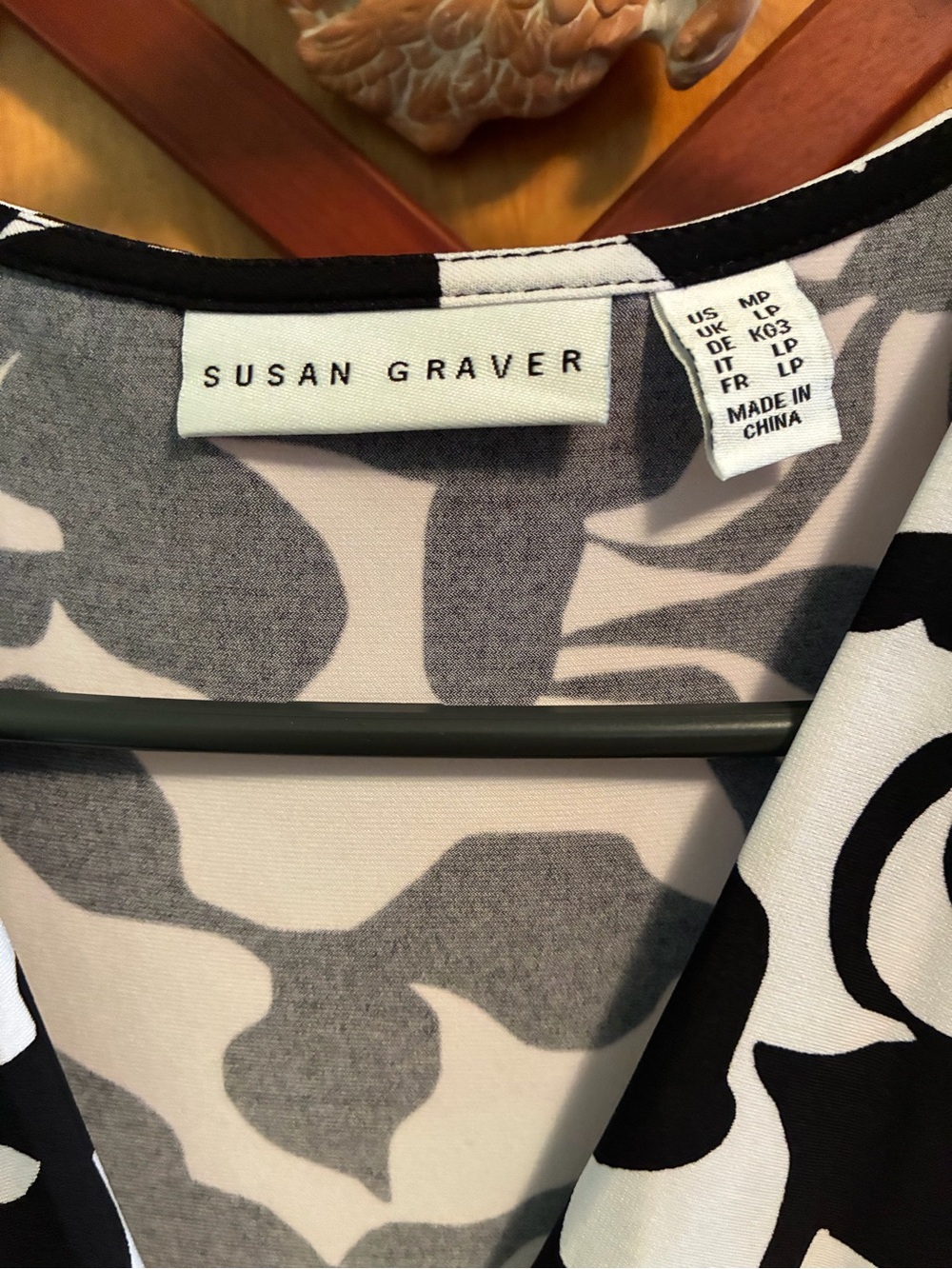 Susan Graver Black & Gray Abstract Midi Dress